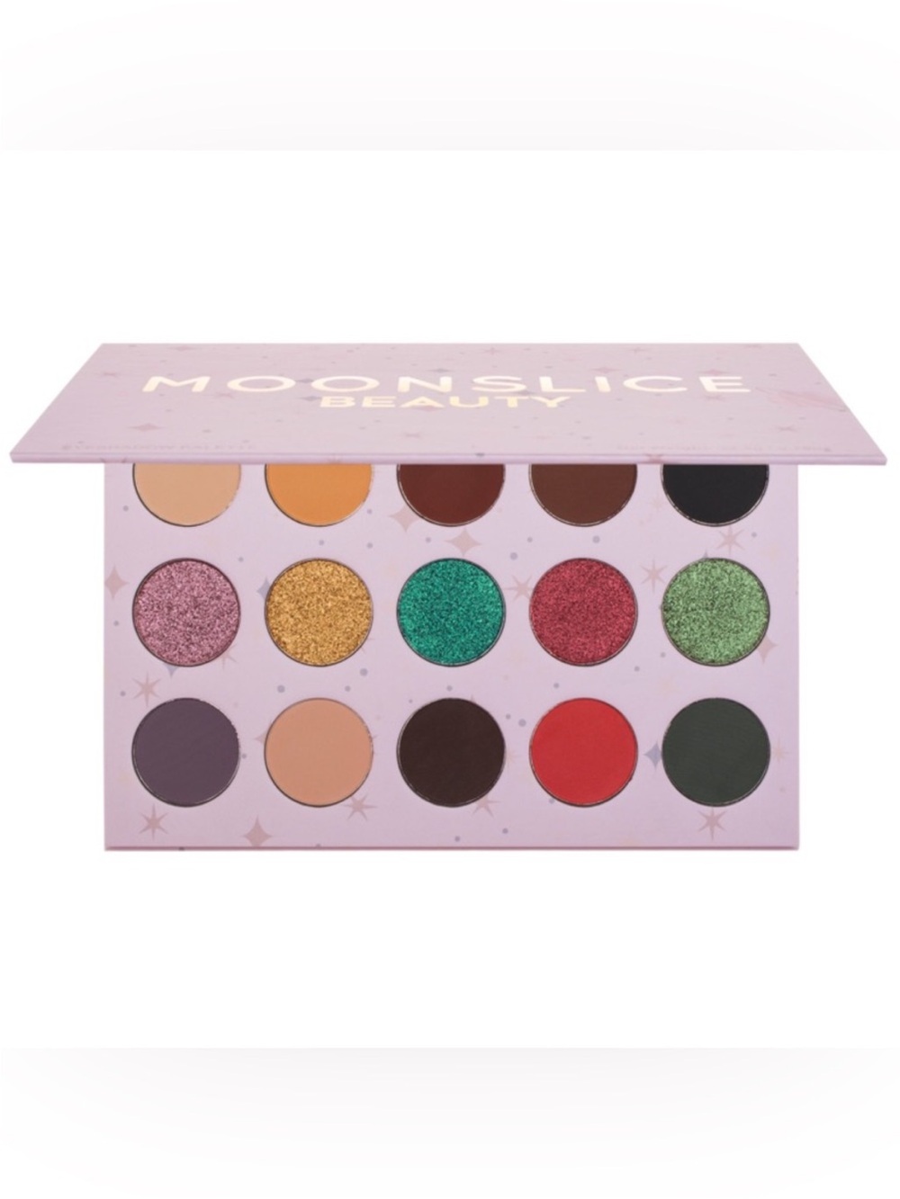 15-Color Eyeshadow Palette — Green, Red, Gold & Neutral Shades